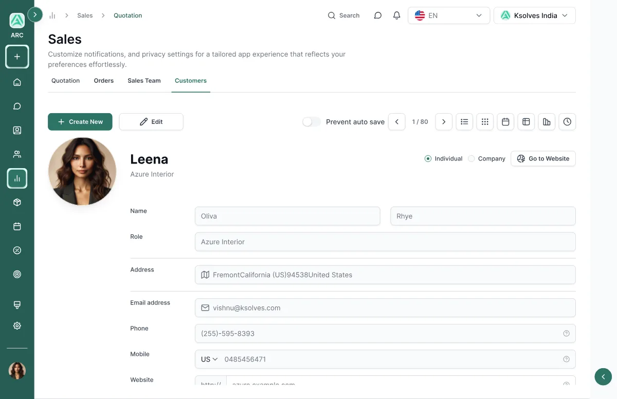 Customer record form