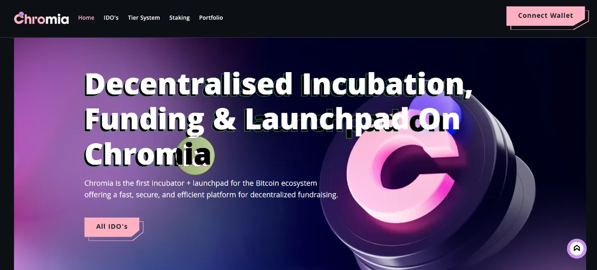 Chromia Launchpad screen 1