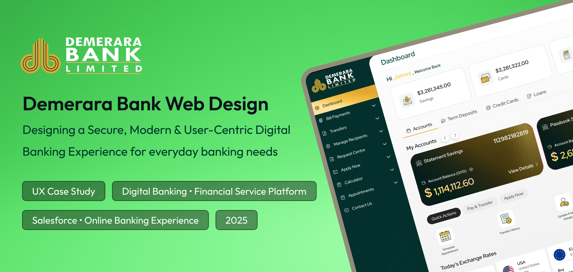 Demerara Bank Digital Platform UI/UX Design by Nitesh Bhat