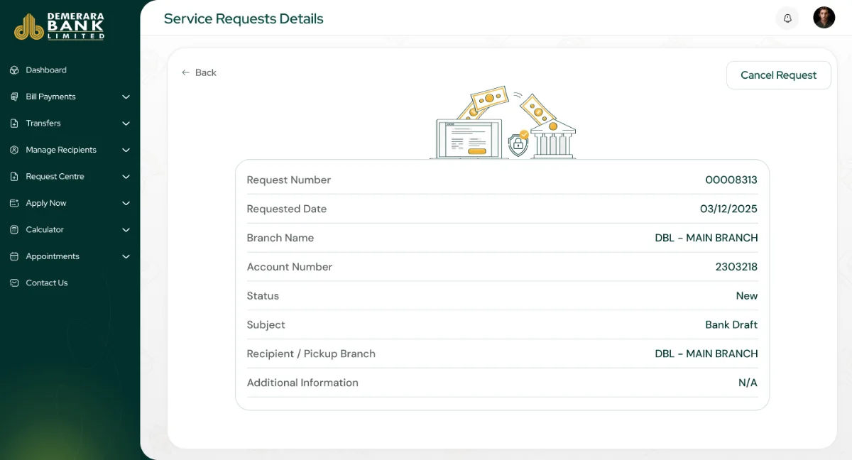 Service request details