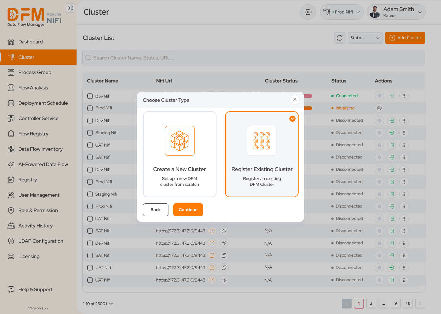 choose-cluster-screen