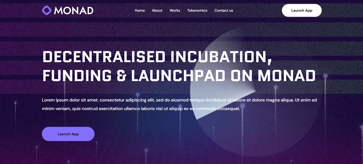 Monad Launchpad screen 1